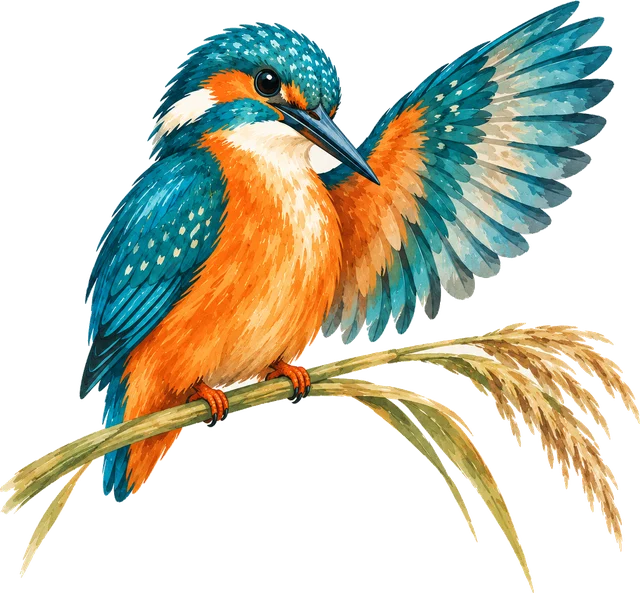 The Keepers' kingfisher waving hello with one wing